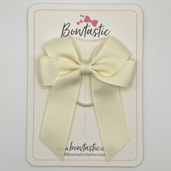 3.5 Inch Tail Bow Thin Elastic - Antique White