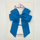 3.5 Inch Tail Bow Thin Elastic - Aegean Blue
