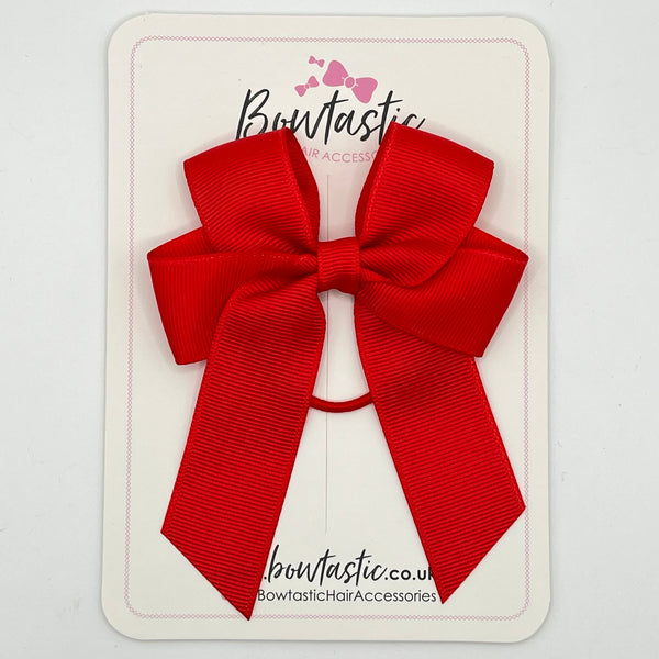 3.5 Inch Tail Bow Thin Elastic - Hot Red