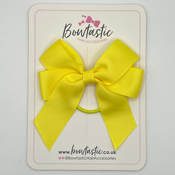 3.5 Inch Tail Bow Thin Elastic - Lemon