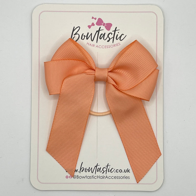 3.5 Inch Tail Bow Thin Elastic - Peach