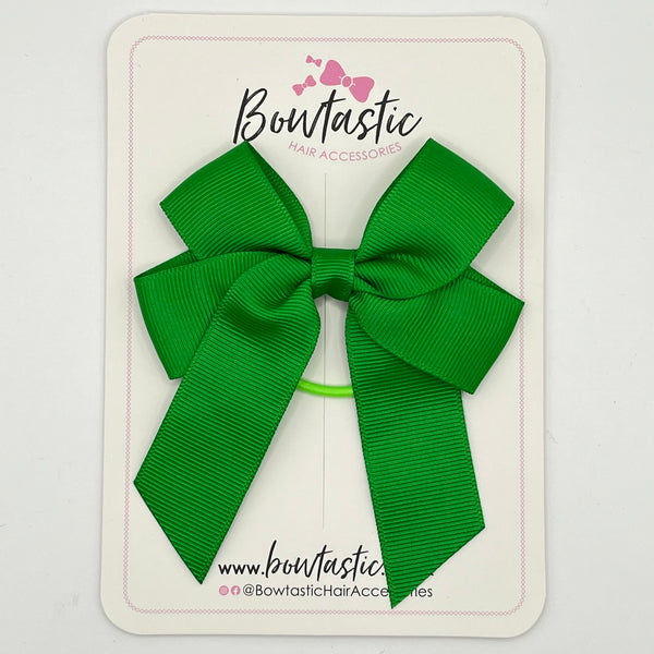 3.5 Inch Tail Bow Thin Elastic - Emerald Green