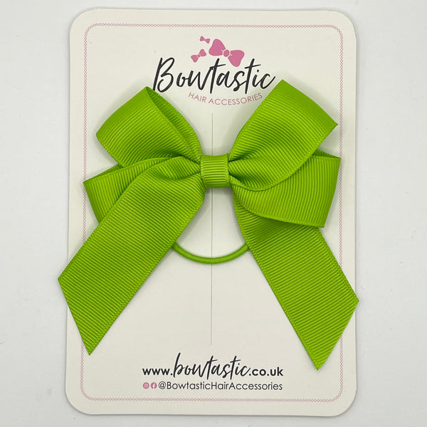 3.5 Inch Tail Bow Thin Elastic - Apple Green