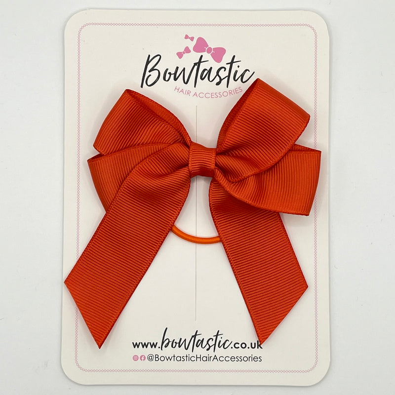 3.5 Inch Tail Bow Thin Elastic - Mandarin Orange