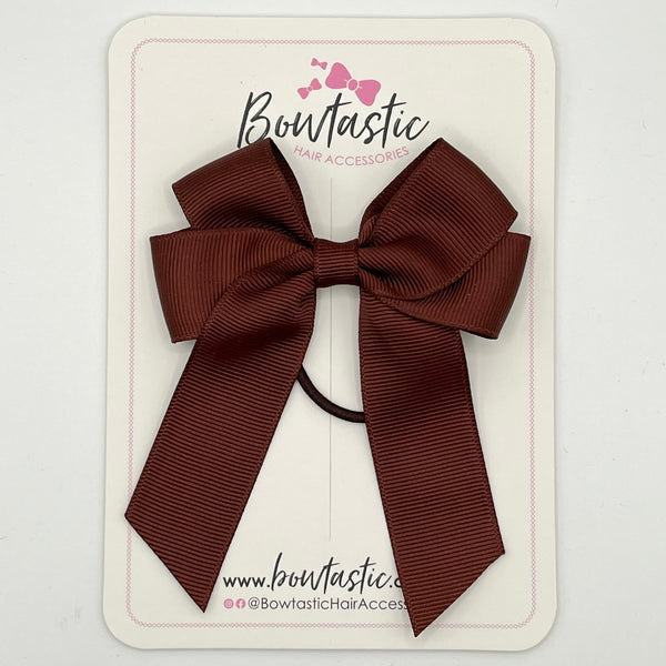 3.5 Inch Tail Bow Thin Elastic - Cappuccino