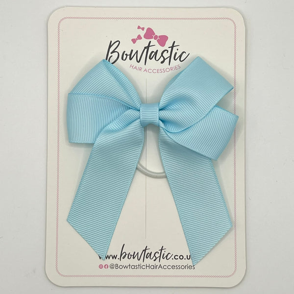 3.5 Inch Tail Bow Thin Elastic - Light Blue