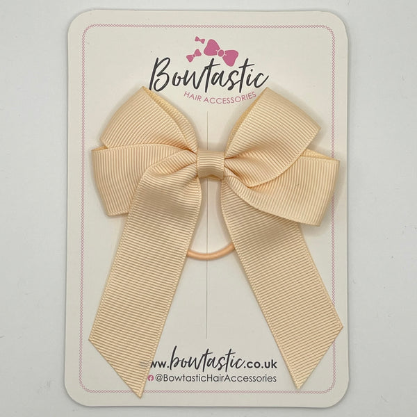 3.5 Inch Tail Bow Thin Elastic - Nude