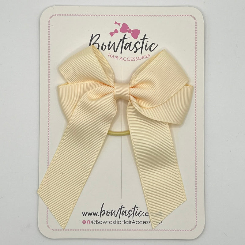 3.5 Inch Tail Bow Thin Elastic - Ivory