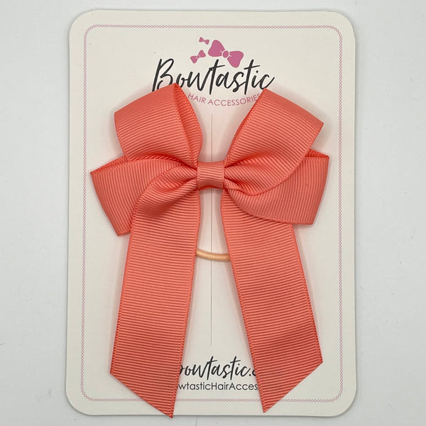 3.5 Inch Tail Bow Thin Elastic - Light Coral