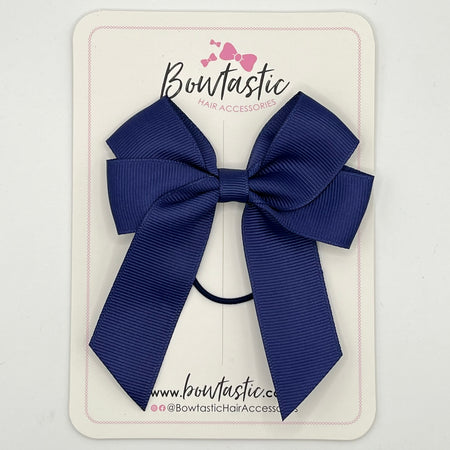 3.5 Inch Tail Bow Thin Elastic - Ink Blue