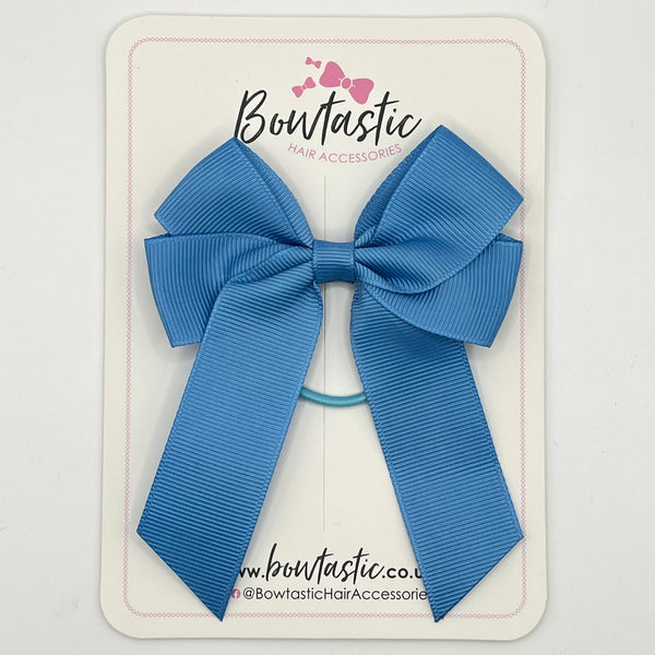 3.5 Inch Tail Bow Thin Elastic - Porcelain Blue