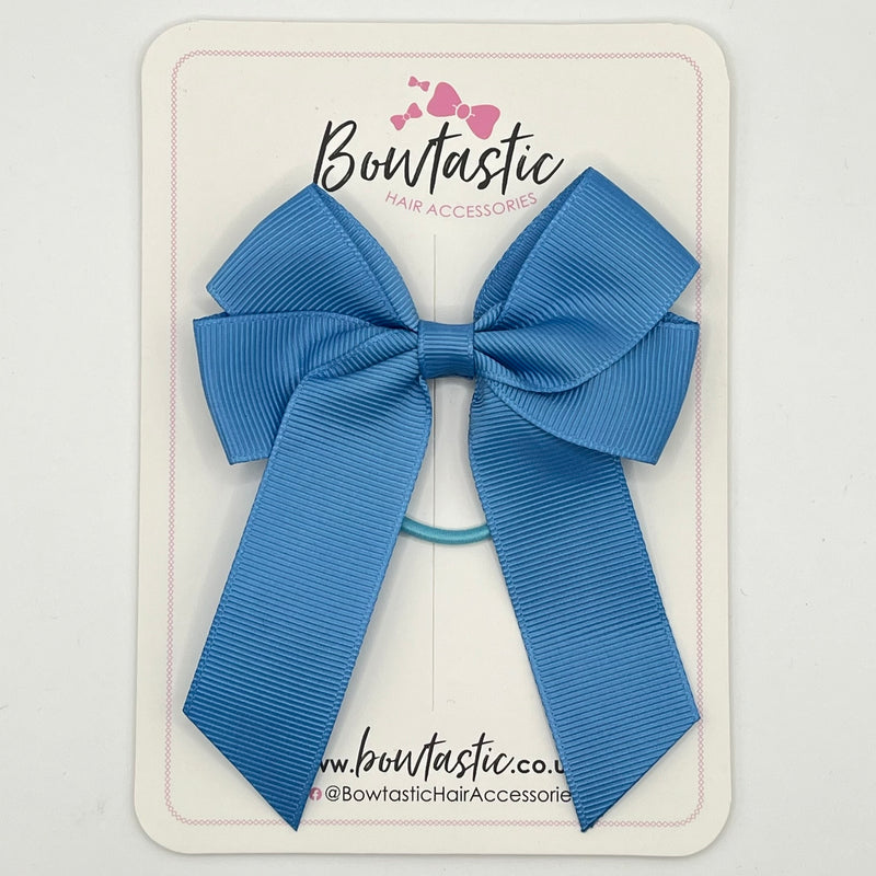 3.5 Inch Tail Bow Thin Elastic - Porcelain Blue