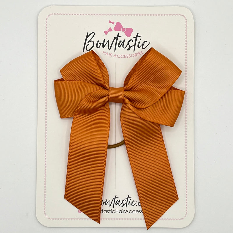 3.5 Inch Tail Bow Thin Elastic - Ginger