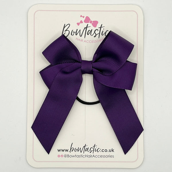 3.5 Inch Tail Bow Thin Elastic - Plum