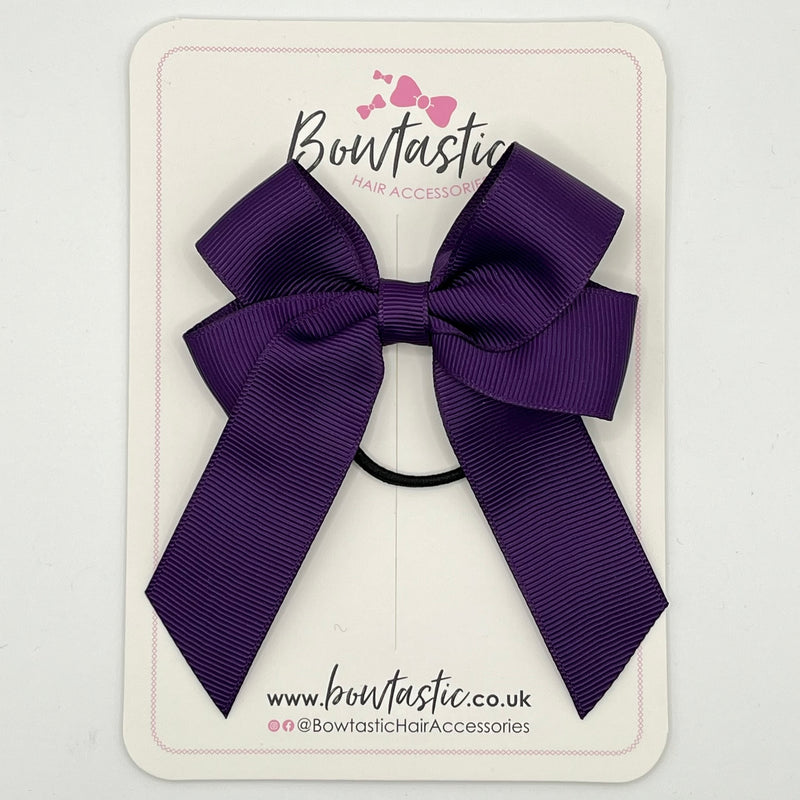 3.5 Inch Tail Bow Thin Elastic - Plum