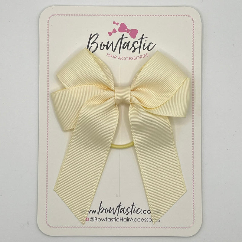 3.5 Inch Tail Bow Thin Elastic - Cream