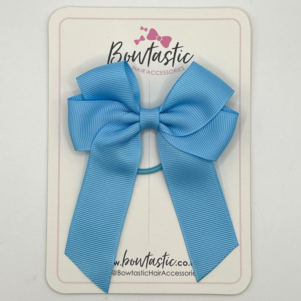 3.5 Inch Tail Bow Thin Elastic - Blue Mist