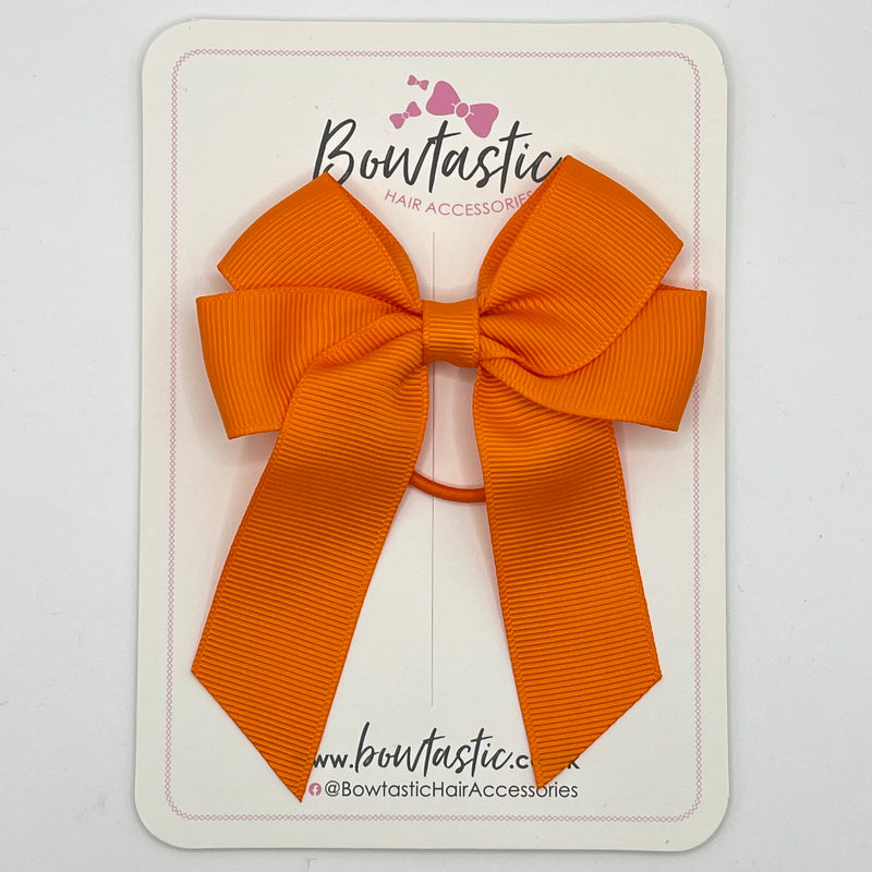 3.5 Inch Tail Bow Thin Elastic - Tangerine