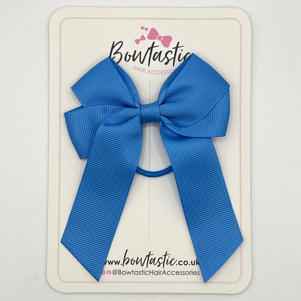 3.5 Inch Tail Bow Thin Elastic - Capri Blue