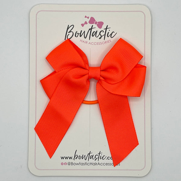 3.5 Inch Tail Bow Thin Elastic - Neon Orange