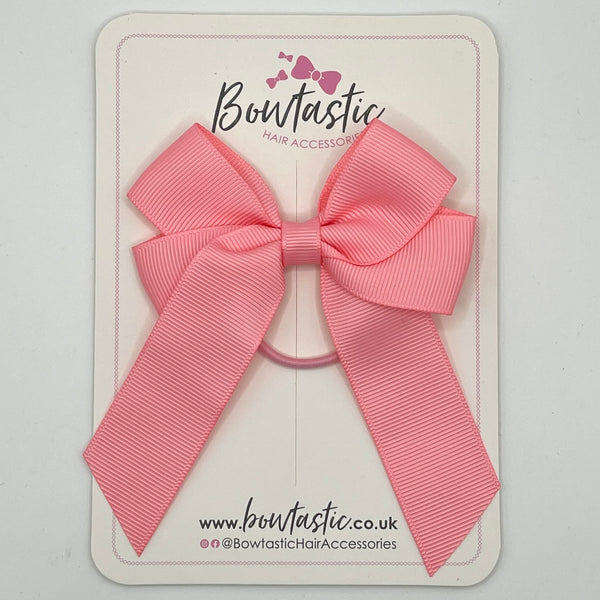 3.5 Inch Tail Bow Thin Elastic - Pink