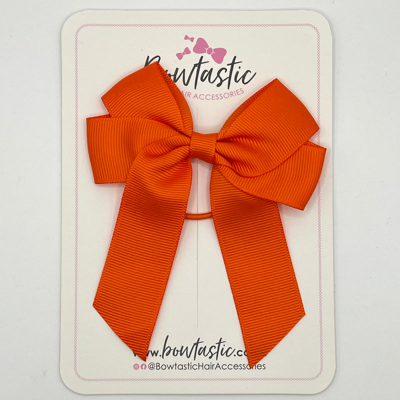 3.5 Inch Tail Bow Thin Elastic - Autumn Orange