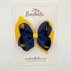 4 Inch Double Bow - Navy & Yellow Gold
