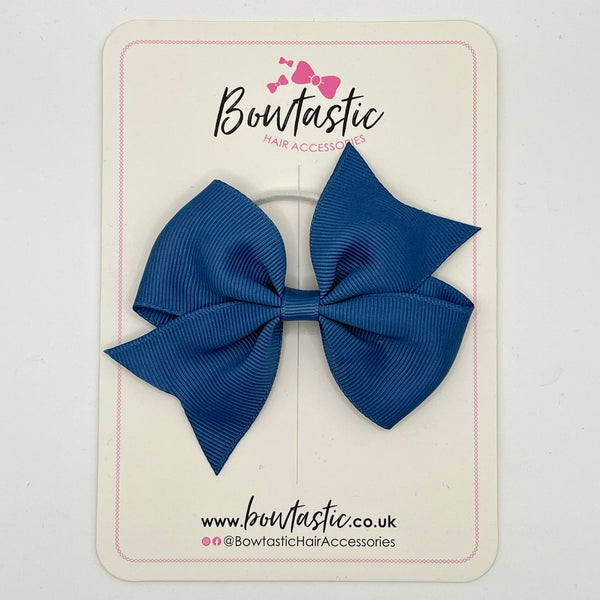 3.5 Inch Flat Bow Thin Elastic - Smoke Blue