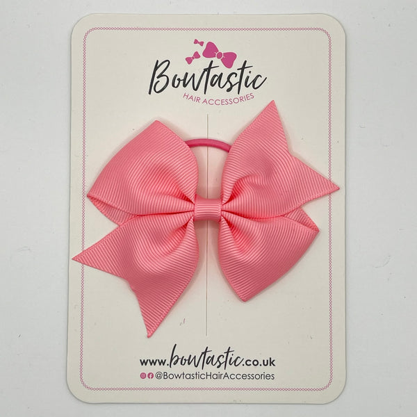 3.5 Inch Flat Bow Thin Elastic - Pink