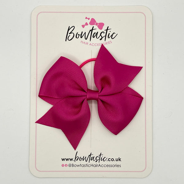 3.5 Inch Flat Bow Thin Elastic - Raspberry Rose