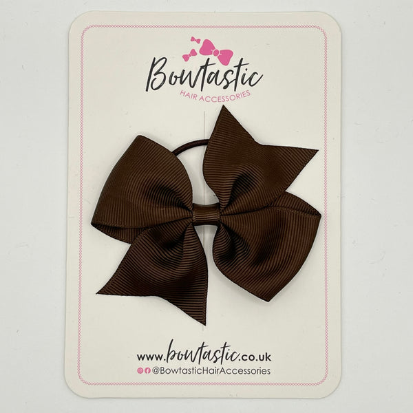 3.5 Inch Flat Bow Thin Elastic - Brown