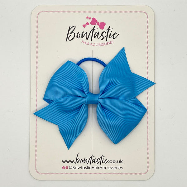 3.5 Inch Flat Bow Thin Elastic - Capri Blue