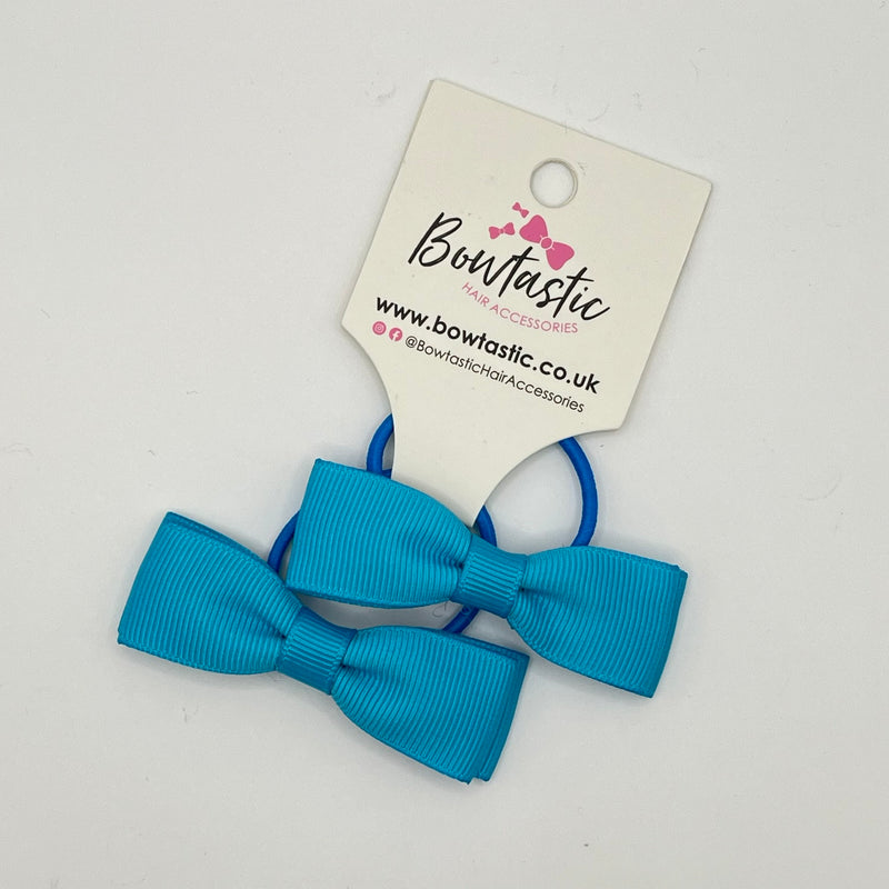 2.75 Inch Flat Bow Thin Elastic - Turquoise - 2 Pack