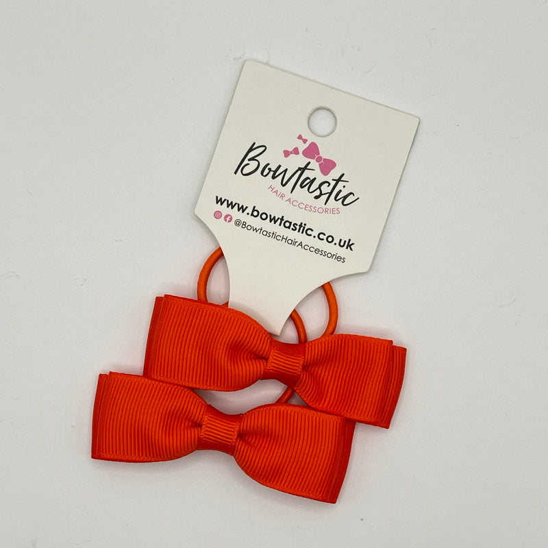 2.75 Inch Flat Bow Thin Elastic - Autumn Orange - 2 Pack