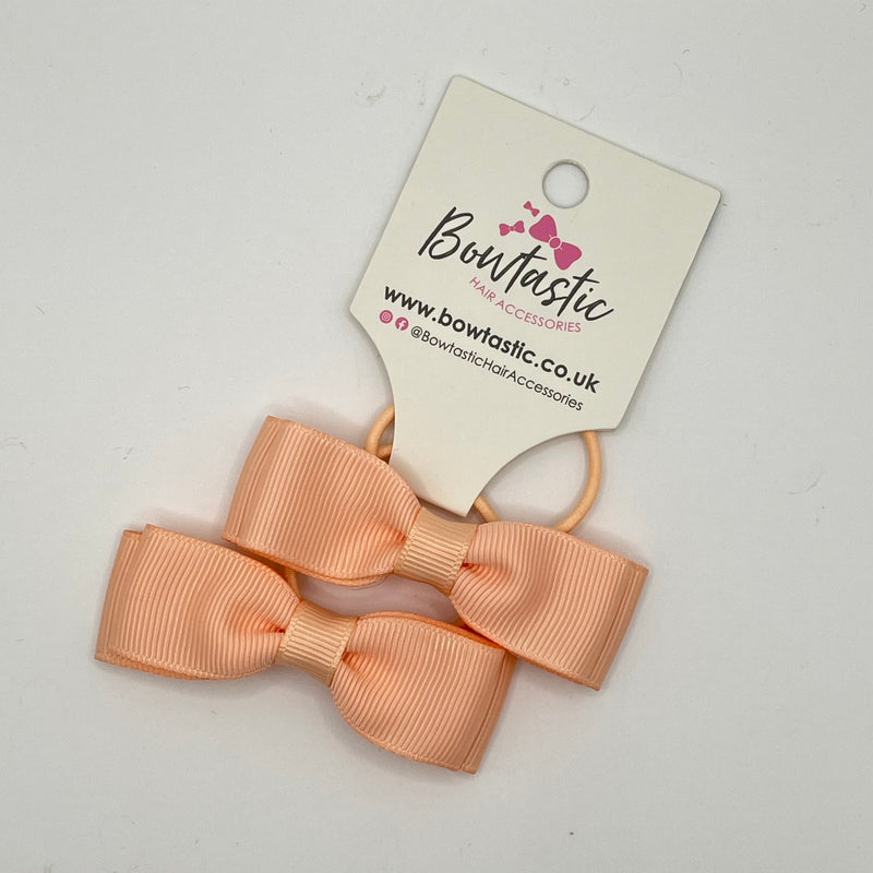 2.75 Inch Flat Bow Thin Elastic - Petal Peach - 2 Pack