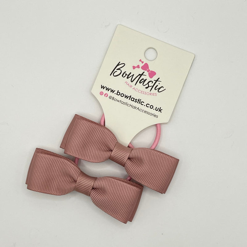 2.75 Inch Flat Bow Thin Elastic - Antique Mauve - 2 Pack