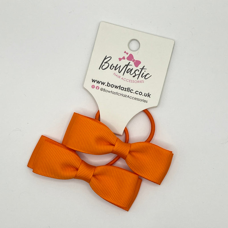 2.75 Inch Flat Bow Thin Elastic - Tangerine - 2 Pack