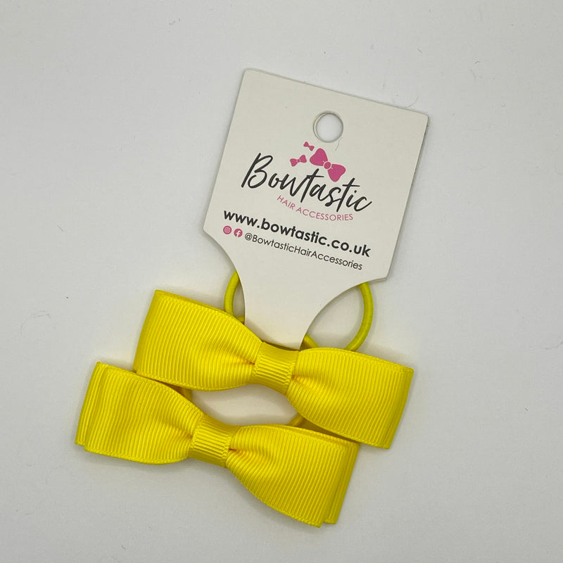 2.75 Inch Flat Bow Thin Elastic - Lemon - 2 Pack