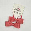 2.75 Inch Flat Bow Thin Elastic - Dusty Rose - 2 Pack