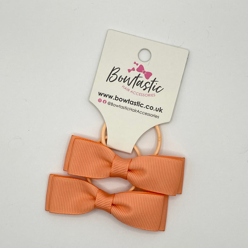 2.75 Inch Flat Bow Thin Elastic - Peach - 2 Pack