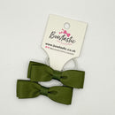 2.75 Inch Flat Bow Thin Elastic - Moss - 2 Pack