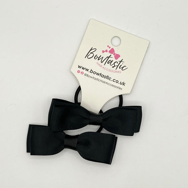 2.75 Inch Flat Bow Thin Elastic - Black - 2 Pack