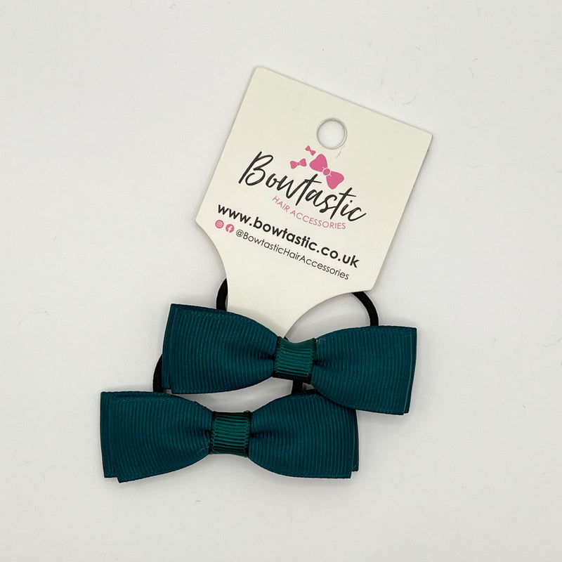 2.75 Inch Flat Bow Thin Elastic - Teal - 2 Pack