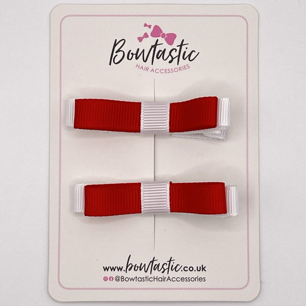 2 Inch Slide Bows - Red & White - 2 Pack