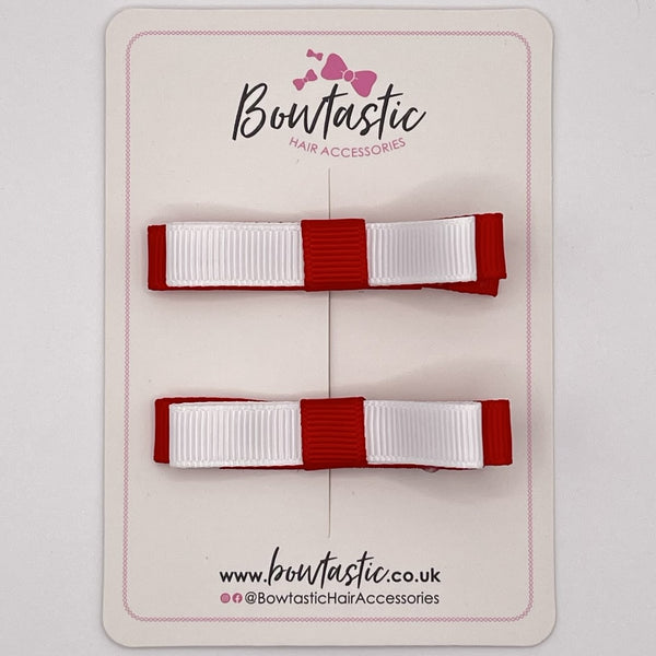 2 Inch Slide Bows - White & Red - 2 Pack