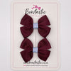 2.5 Inch Butterfly Bow - Burgundy & Bluebell - 2 Pack