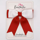 2.75 Inch Tail Bow - White & Red