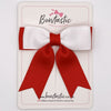 2.75 Inch Tail Bow - White & Red