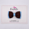 3 Inch Flat Double Bow - Brown & Blue Topaz