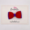 3 Inch Flat Double Bow - Red & Purple
